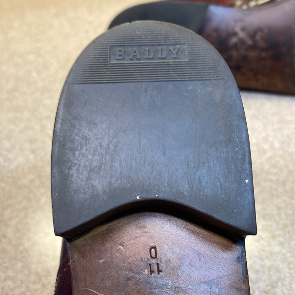 663 Berkshire 02 Extra Souple WING BALLY Switzerland SIZE 11D  Burgundy color. - Picture 11 of 12